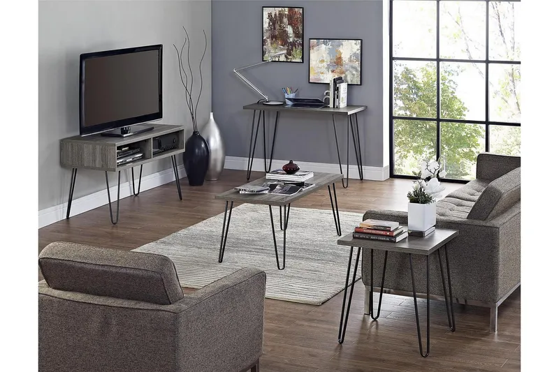 Owen Soffbord 107 cm Grå/Svart - Dorel Home - Möbler - Bord & matgrupper - Soffbord