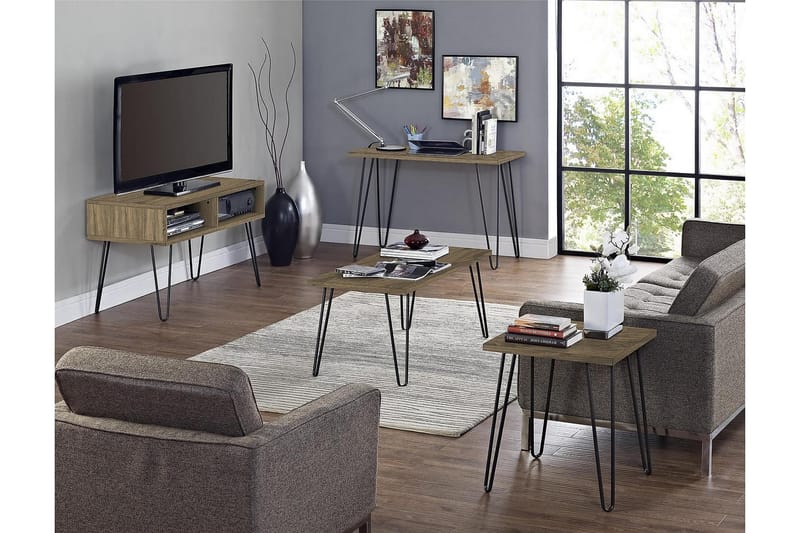 Owen Soffbord 107 cm Valnötsbrun/Svart - Dorel Home - Möbler - Bord & matgrupper - Soffbord