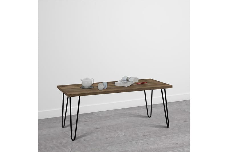 Owen Soffbord 107 cm Valnötsbrun/Svart - Dorel Home - Möbler - Bord & matgrupper - Soffbord