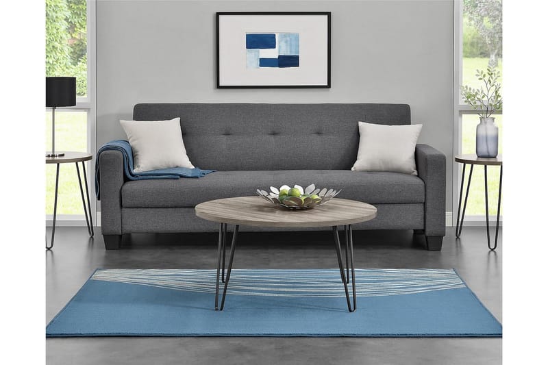 Owen Soffbord 90 cm Ovalt Runt Grå/Svart - Dorel Home - Möbler - Bord & matgrupper - Soffbord