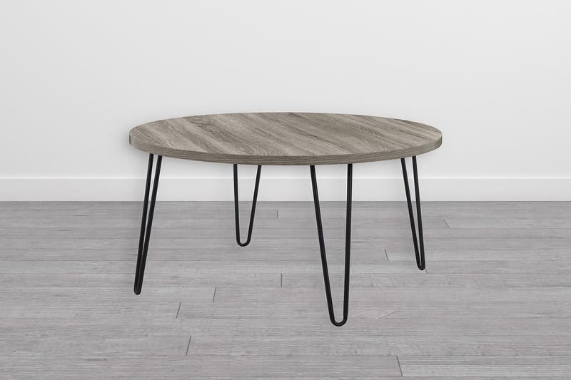 Owen Soffbord 90 cm Ovalt Runt Grå/Svart - Dorel Home - Möbler - Bord & matgrupper - Soffbord
