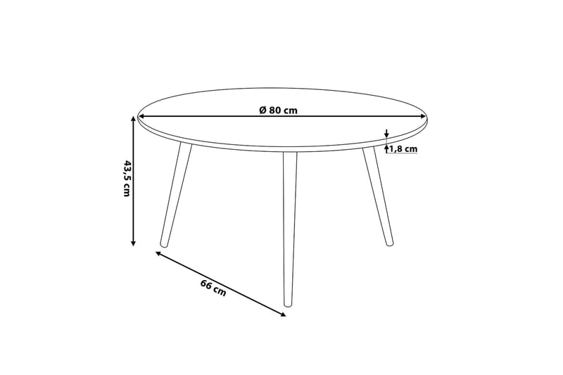 Pagliei Soffbord 80 cm Runt - Svart/Natur - Soffbord