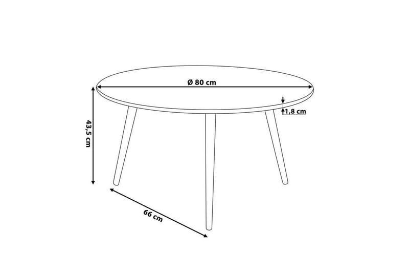 Pagliei Soffbord 80 cm Runt - Svart/Natur - Möbler - Bord & matgrupper - Soffbord