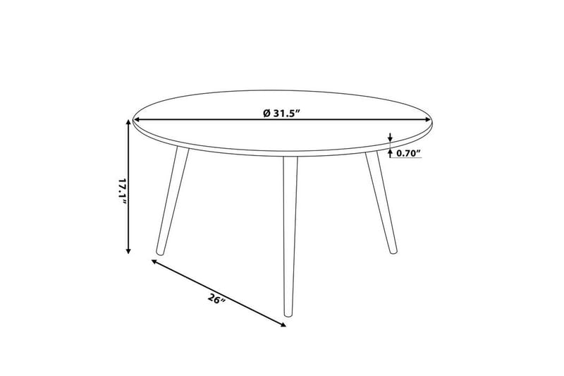 Pagliei Soffbord 80 cm Runt - Svart/Natur - Soffbord