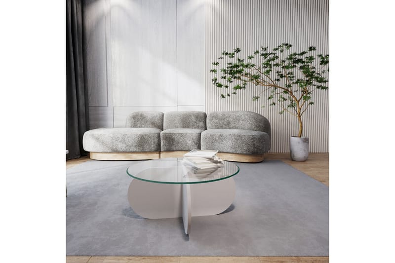 Pakalni Soffbord 75x35x75 cm Runt - Vit - Möbler - Bord & matgrupper - Soffbord