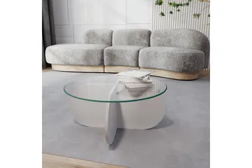Pakalni Soffbord 75x35x75 cm Runt - Vit - Möbler - Bord & matgrupper - Soffbord