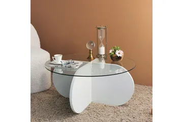 Pakalni Soffbord 75x35x75 cm Runt - Vit - Möbler - Bord & matgrupper - Soffbord