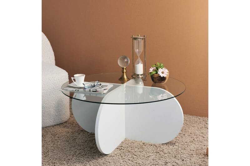 Pakalni Soffbord 75x35x75 cm Runt - Vit - Möbler - Bord & matgrupper - Soffbord