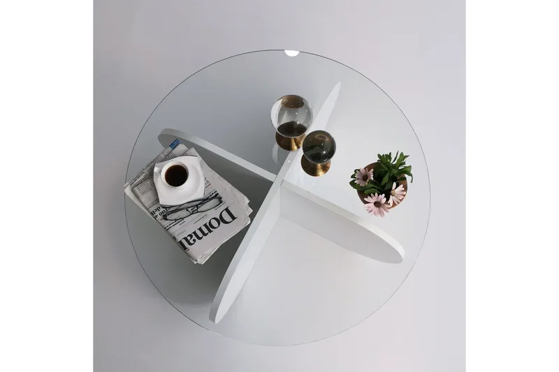 Pakalni Soffbord 75x35x75 cm Runt - Vit - Möbler - Bord & matgrupper - Soffbord