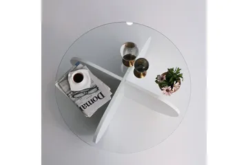 Pakalni Soffbord 75x35x75 cm Runt - Vit - Möbler - Bord & matgrupper - Soffbord