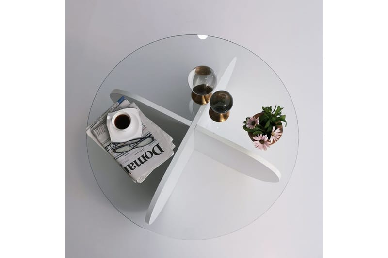 Pakalni Soffbord 75x35x75 cm Runt - Vit - Möbler - Bord & matgrupper - Soffbord