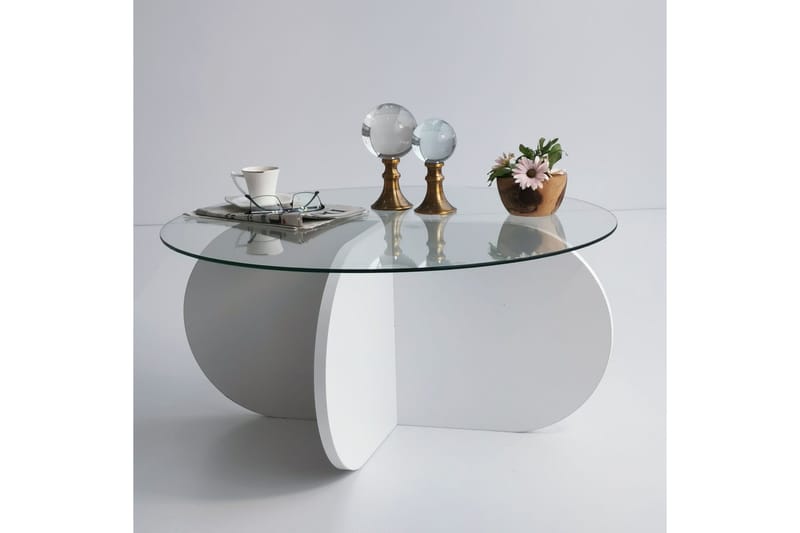 Pakalni Soffbord 75x35x75 cm Runt - Vit - Möbler - Bord & matgrupper - Soffbord