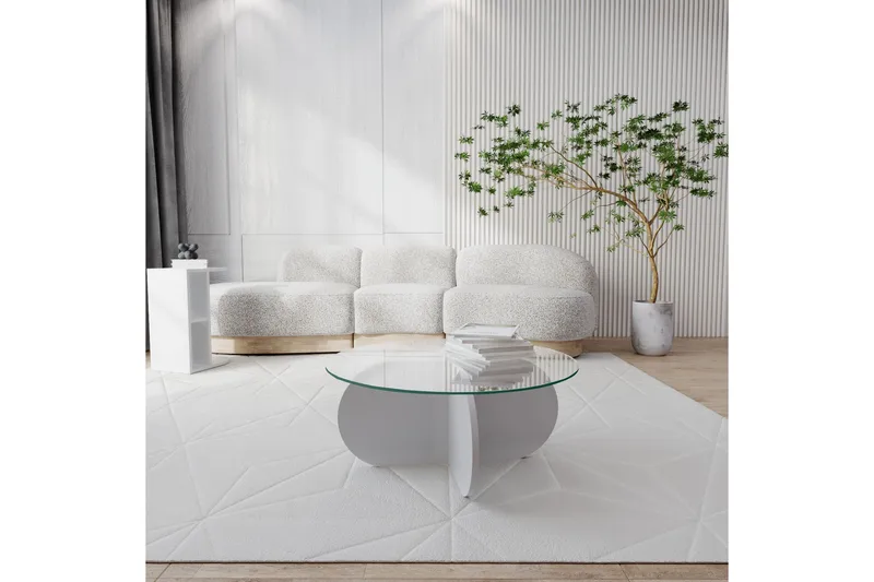 Pakalni Soffbord 75x35x75 cm Runt - Vit - Möbler - Bord & matgrupper - Soffbord