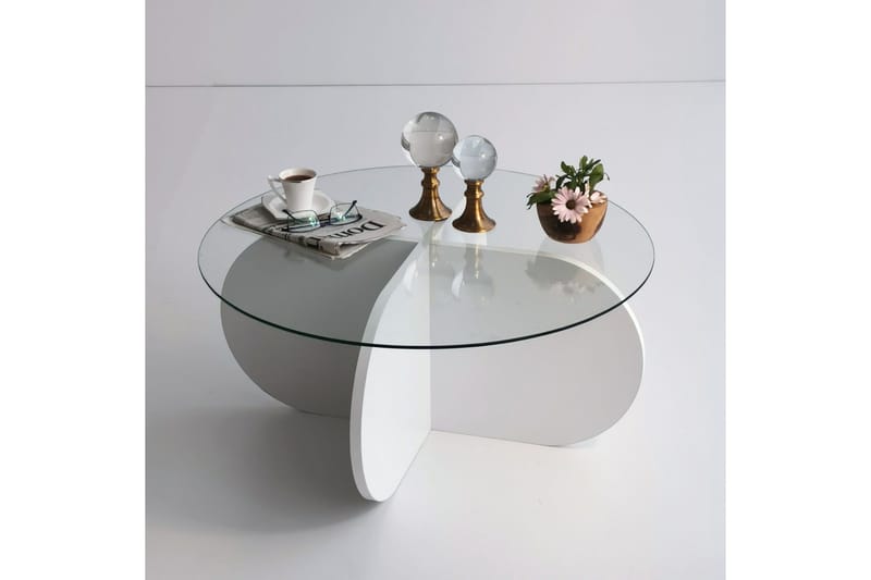 Pakalni Soffbord 75x35x75 cm Runt - Vit - Möbler - Bord & matgrupper - Soffbord