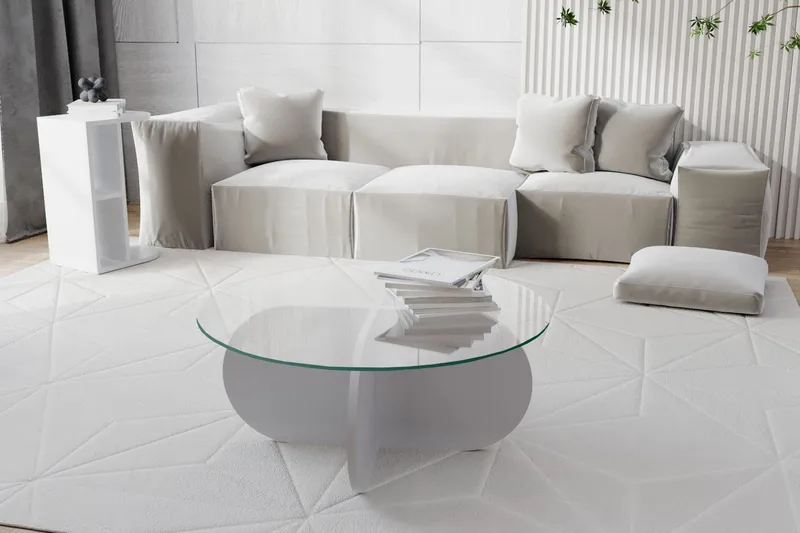 Pakalni Soffbord 75x35x75 cm Runt - Vit - Möbler - Bord & matgrupper - Soffbord