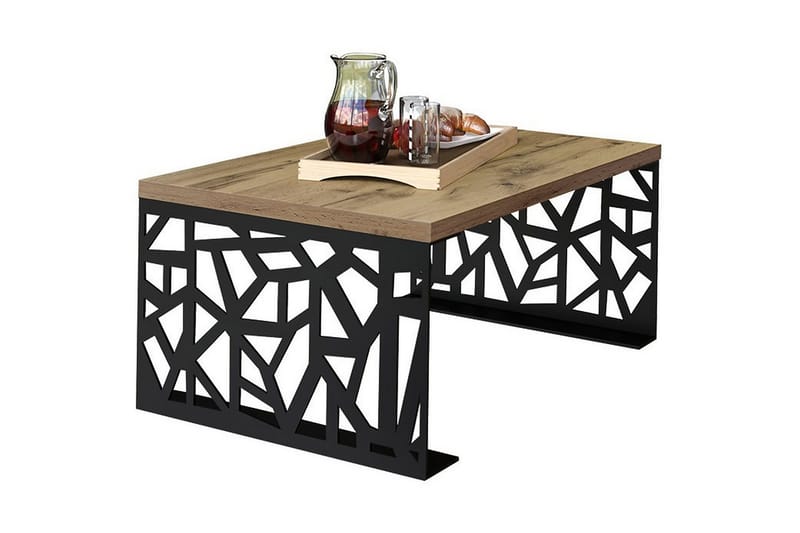 Palesia Soffbord 100 cm, Beige/Svart/Brun