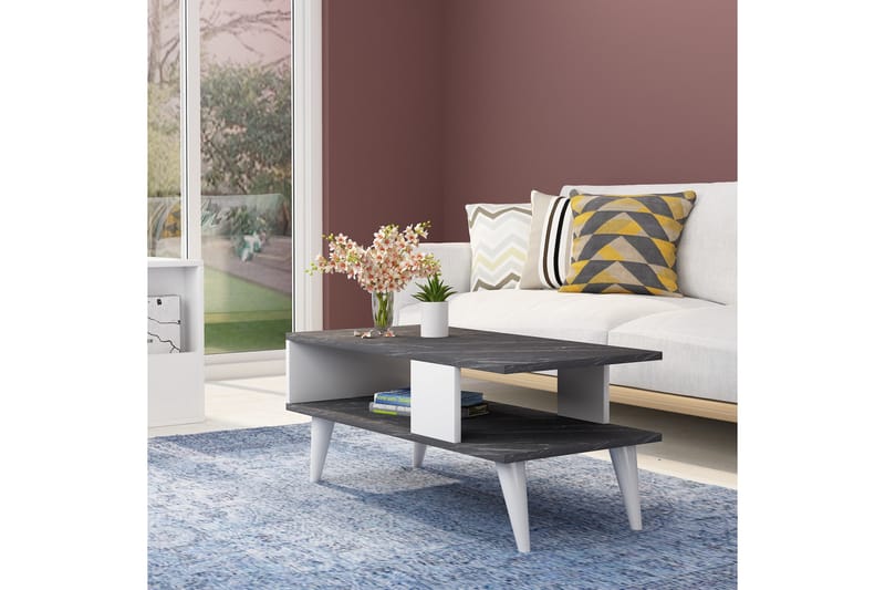 Palgrave Soffbord 90x40x90 cm - Svart/Vit - Möbler - Bord & matgrupper - Soffbord