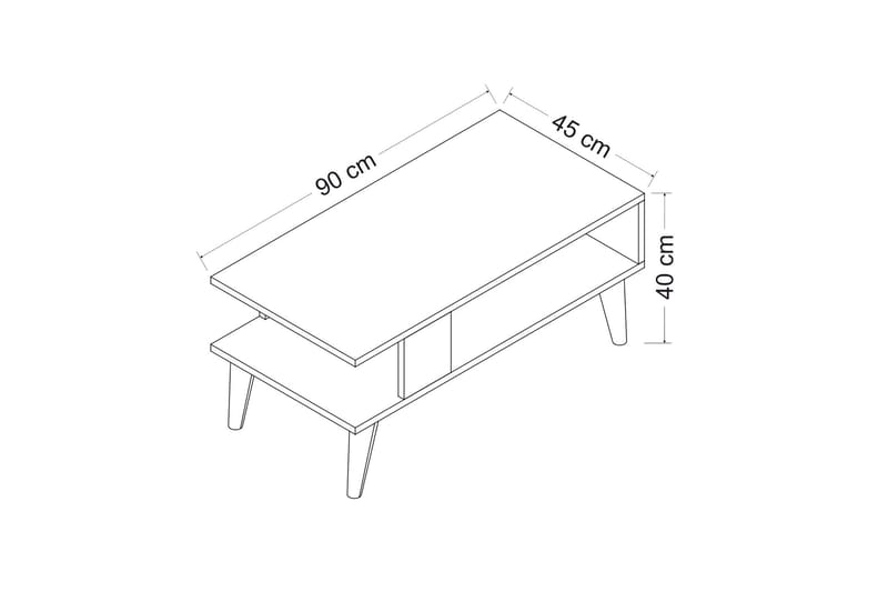 Palgrave Soffbord 90x40x90 cm - Svart/Vit - Soffbord