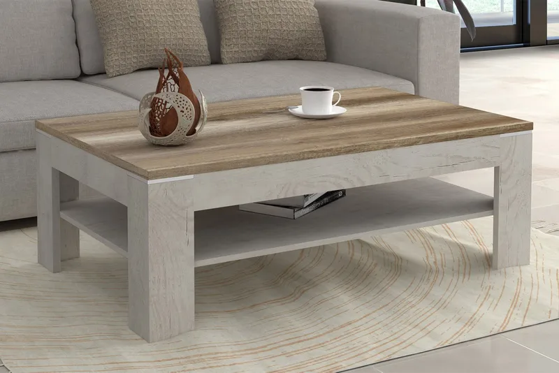 Perkhill Soffbord 120 cm med Förvaring Hylla - Brun/Grå - Möbler - Bord & matgrupper - Soffbord