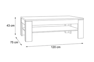 Perkhill Soffbord 120 cm med Förvaring Hylla - Brun/Grå - Möbler - Bord & matgrupper - Soffbord