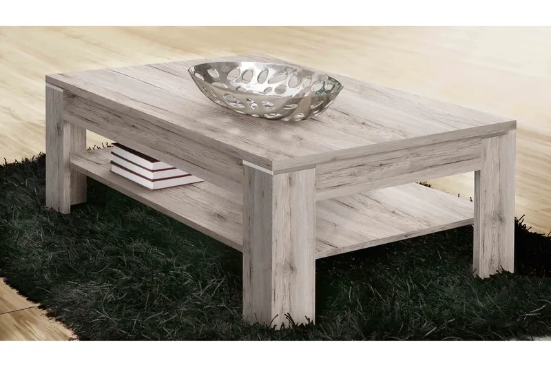 Perkhill Soffbord 120 cm med Förvaring Hylla - Brun/Natur - Möbler - Bord & matgrupper - Soffbord