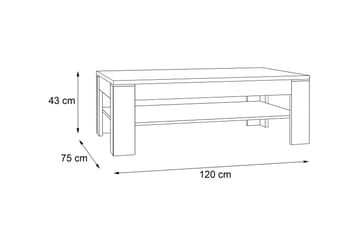 Perkhill Soffbord 120 cm med Förvaring Hylla - Vit - Möbler - Bord & matgrupper - Soffbord