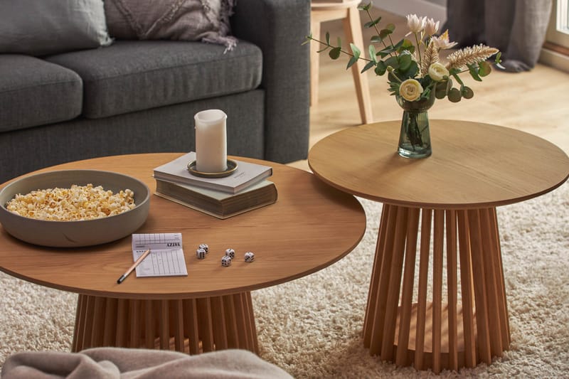 Peyra Soffbord  60 cm Runt Ek - Natur - Möbler - Bord & matgrupper - Soffbord