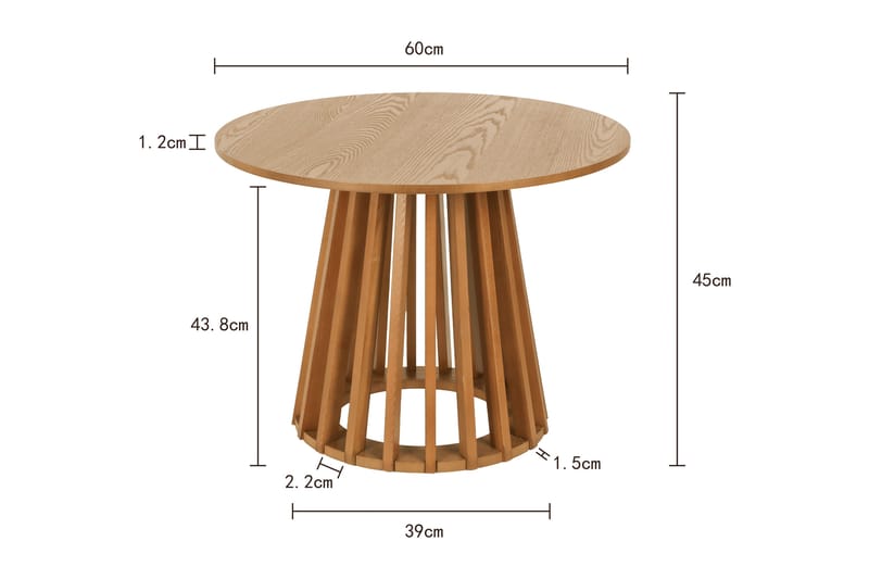 Peyra Soffbord Runt 60 cm Fanér - Ek - Möbler - Bord & matgrupper - Soffbord