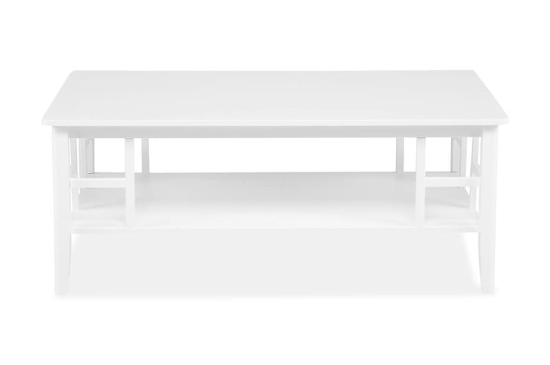 Piteå Soffbord 130 cm med Förvaring Hylla - Vit - Soffbord - Soffbord med förvaring