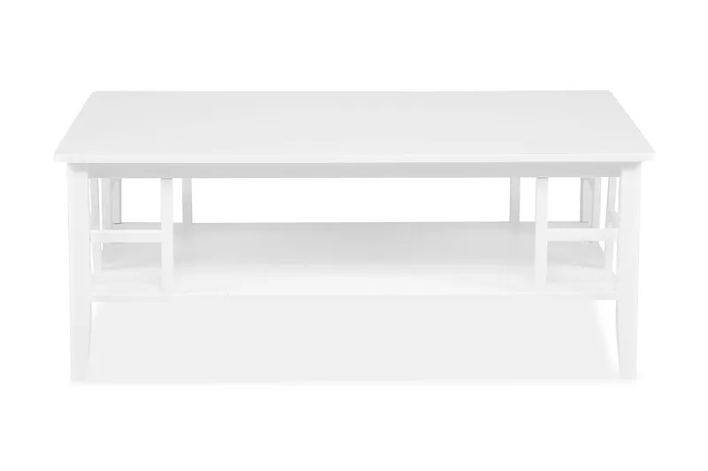 Piteå Soffbord 130 cm med Förvaring Hylla, Vit