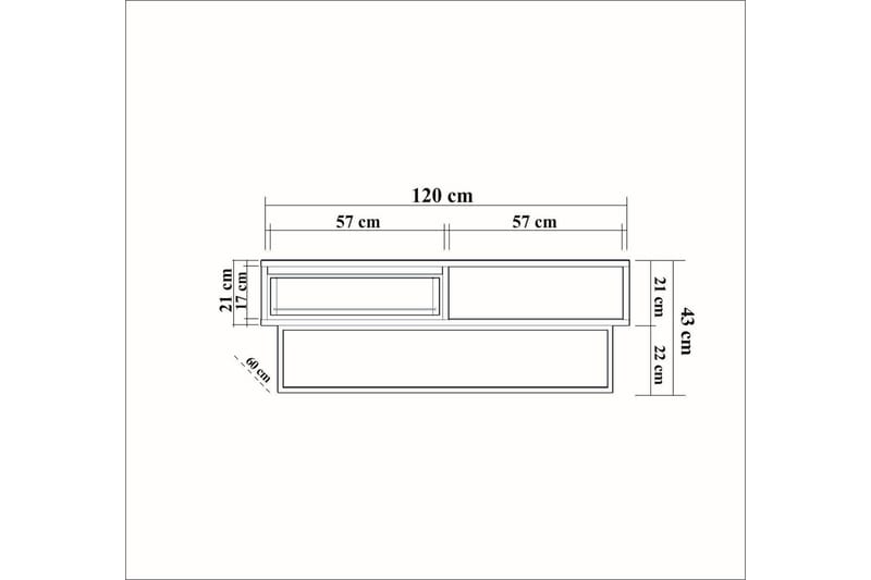 Pocono Soffbord 120 cm med Förvaring Hylla + Låda - Mörkbrun/Svart - Möbler - Bord & matgrupper - Soffbord