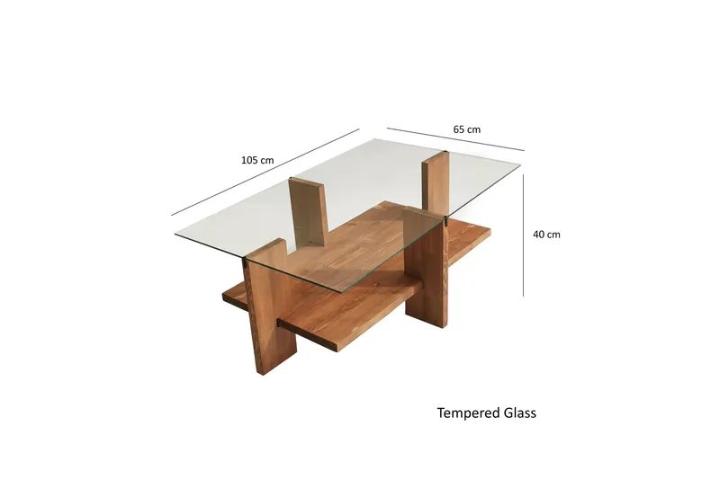 Puijas Soffbord 105x40x105 cm - Brun - Möbler - Bord & matgrupper - Soffbord