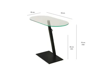 Puntoz Soffbord 70x35x70 cm Oval - Svart - Möbler - Bord & matgrupper - Soffbord