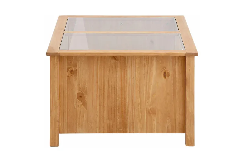 Purnima Soffbord 100 cm med Förvaring 2 Lådor + Hylla - Glas/Brun - Möbler - Bord & matgrupper - Soffbord