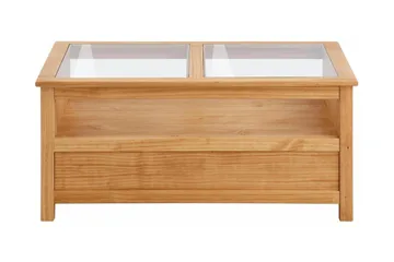 Purnima Soffbord 100 cm med Förvaring 2 Lådor + Hylla - Glas/Brun - Möbler - Bord & matgrupper - Soffbord