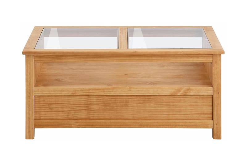 Purnima Soffbord 100 cm med Förvaring 2 Lådor + Hylla - Glas/Brun - Möbler - Bord & matgrupper - Soffbord