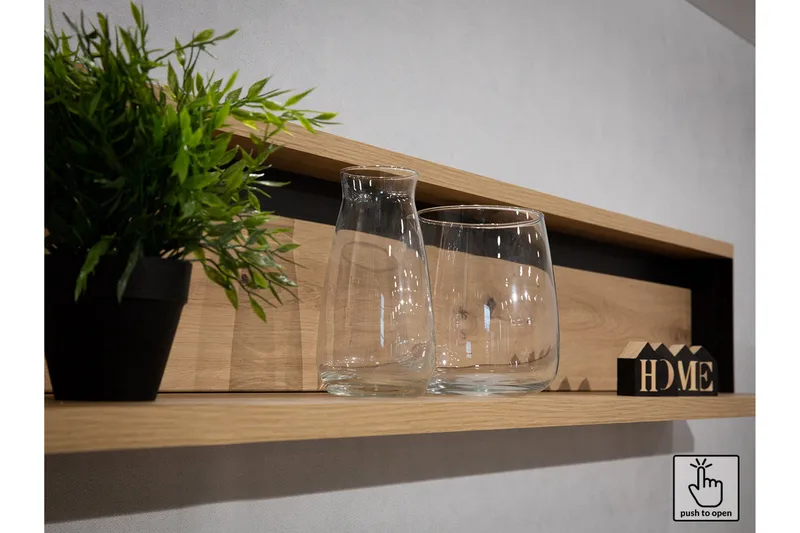 Quant Soffbord 100 cm med Förvaring 2 Lådor + Hylla - Ekfärg/Svart - Möbler - Bord & matgrupper - Soffbord