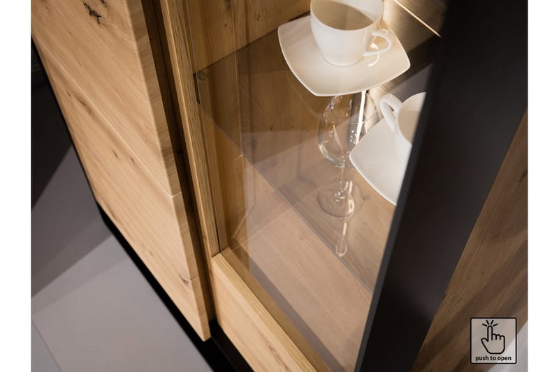 Quant Soffbord 100 cm med Förvaring 2 Lådor + Hylla - Ekfärg/Svart - Möbler - Bord & matgrupper - Soffbord