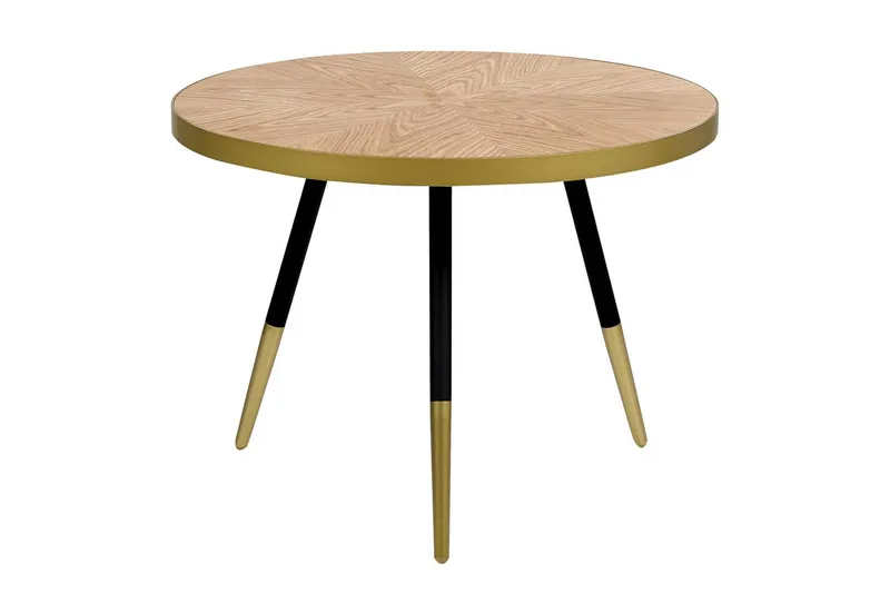 Soffbord Ramona Ljus trä/svart/guld, Ljus trä/svart/guld