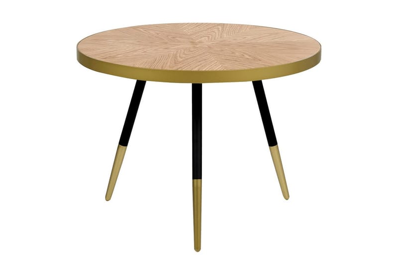 Soffbord Ramona Ljus trä/svart/guld, Ljus trä/svart/guld
