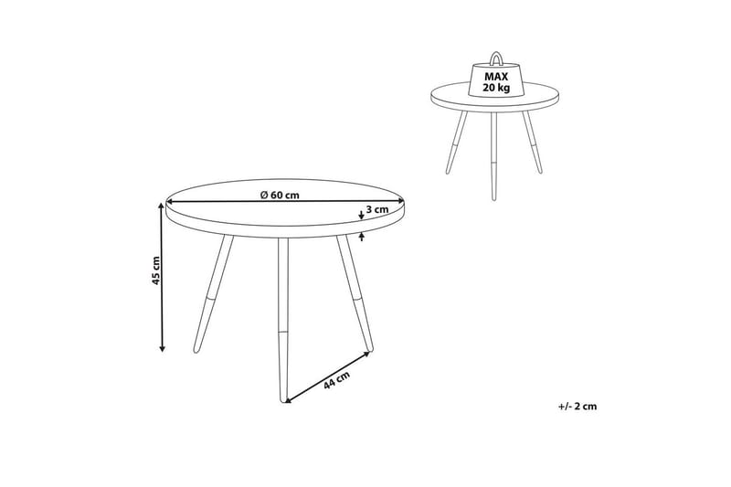 Soffbord Ramona Ljus trä/svart/guld - Ljus trä/svart/guld - Möbler - Bord & matgrupper - Soffbord