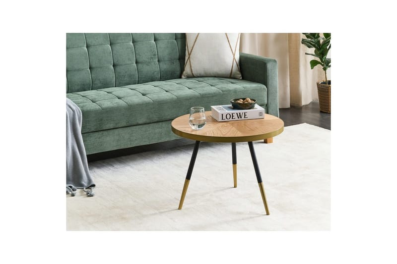 Soffbord Ramona Ljus trä/svart/guld - Ljus trä/svart/guld - Möbler - Bord & matgrupper - Soffbord