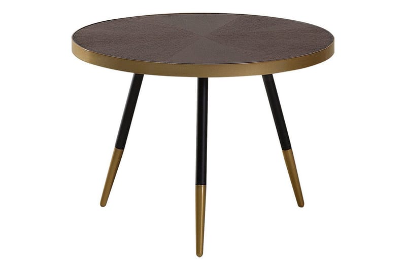 Soffbord Ramona Mörk trä/guld/svart, Mörk trä/guld/svart