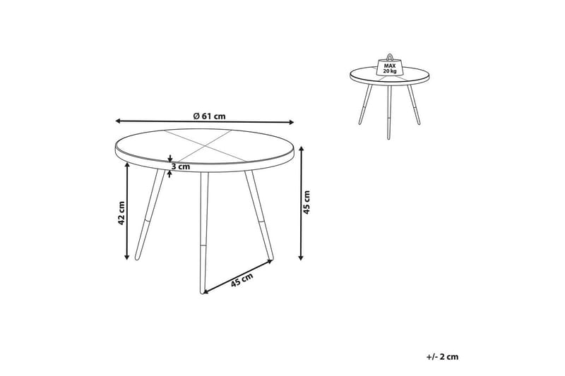 Soffbord Ramona Mörk trä/guld/svart - Mörk trä/guld/svart - Möbler - Bord & matgrupper - Soffbord
