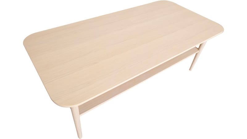 Soffbord Ravik med Hylla 135x65 cm - Vitpigmenterad - Möbler - Bord & matgrupper - Soffbord