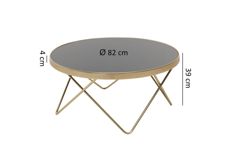 Reineck Soffbord 82 cm Runt - Svart/Guld - Möbler - Bord & matgrupper - Soffbord