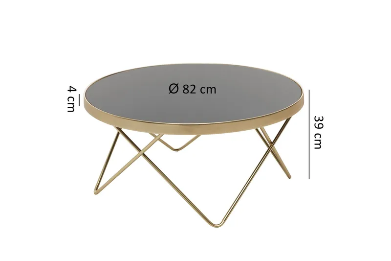 Reineck Soffbord 82 cm Runt - Svart/Guld - Möbler - Bord & matgrupper - Soffbord