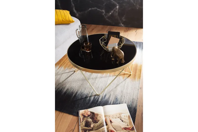 Reineck Soffbord 82 cm Runt - Svart/Guld - Möbler - Bord & matgrupper - Soffbord