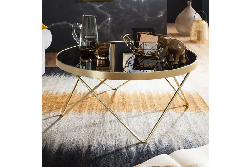 Reineck Soffbord 82 cm Runt - Svart/Guld - Möbler - Bord & matgrupper - Soffbord