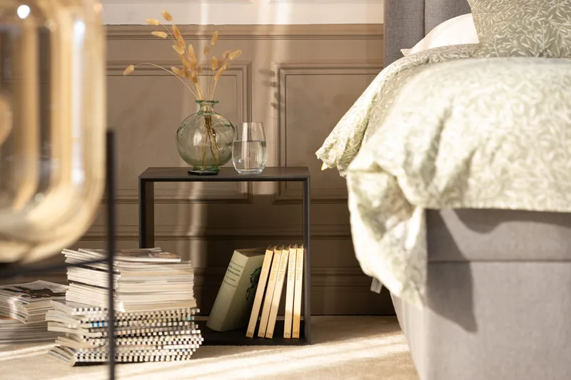 Ribbon Soffbord 90 cm med Förvaring Hylla Natur/Grå - VOX - Möbler - Bord & matgrupper - Soffbord